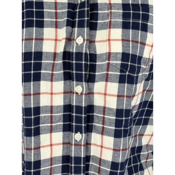 J. Crew Plaid Fitted Flannel Shirt in Blue and Red – Size Small - Picture 3 of 8